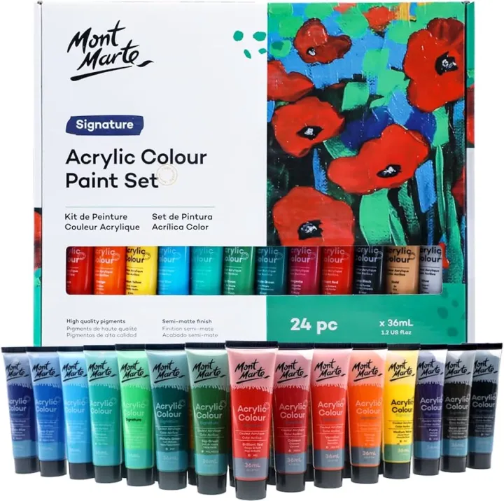 Mont Marte Signature Paint Set - Acrylic Paint 24pc x 36ml