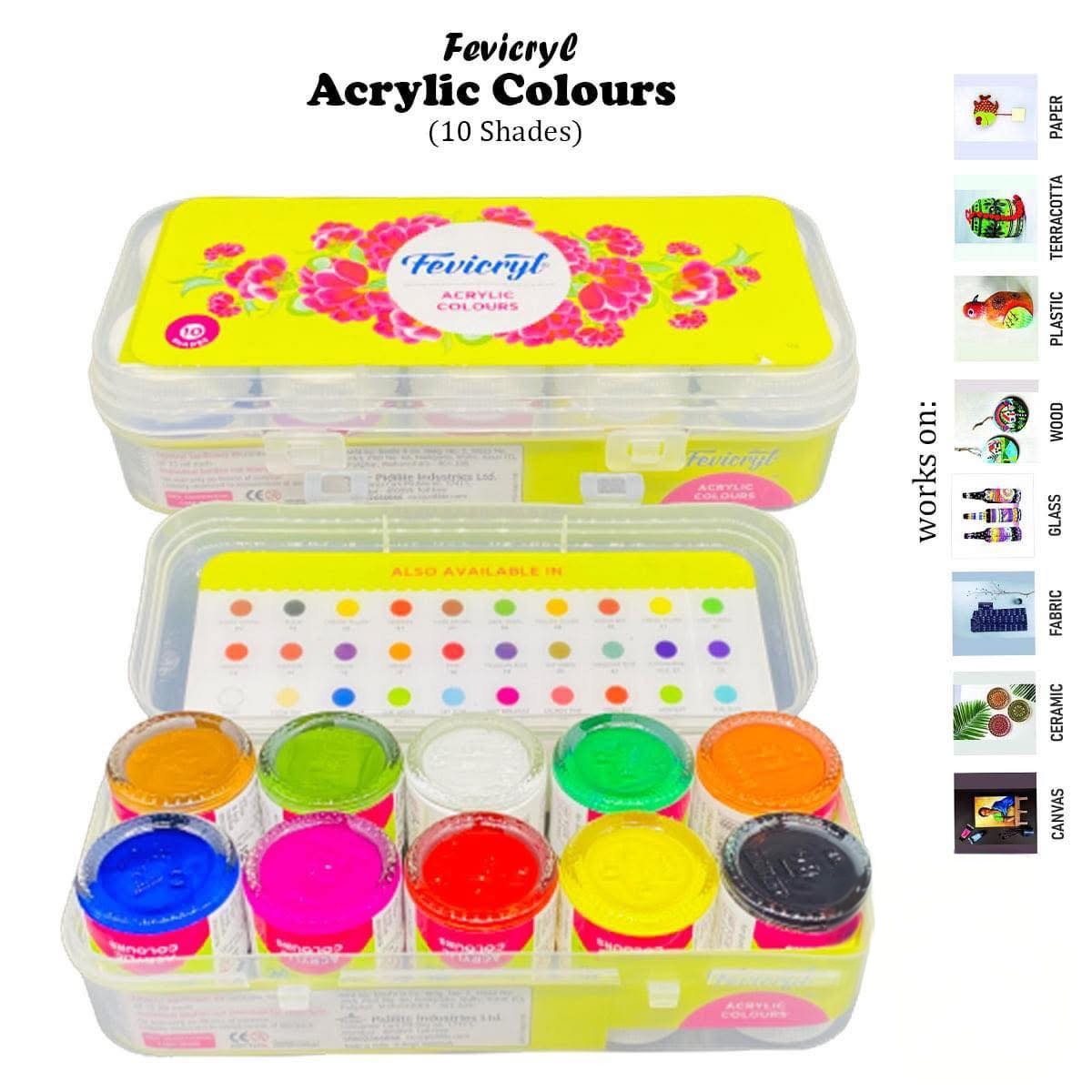 Favicryl Acrylic Colour Set – (10 Colours x 15ml)
