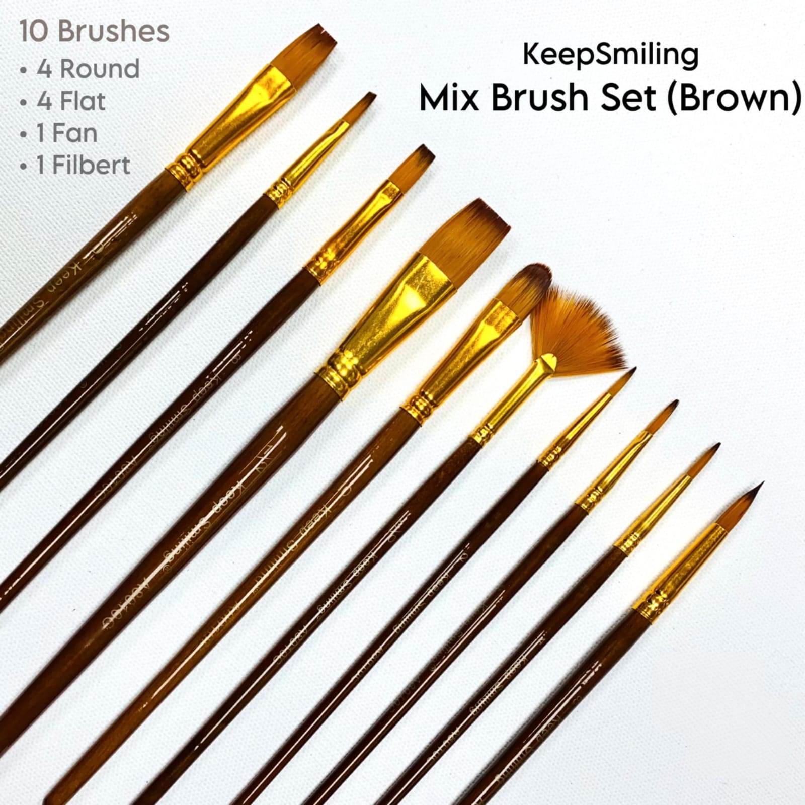 KeepSmiling Mix Brush Set (Brown)