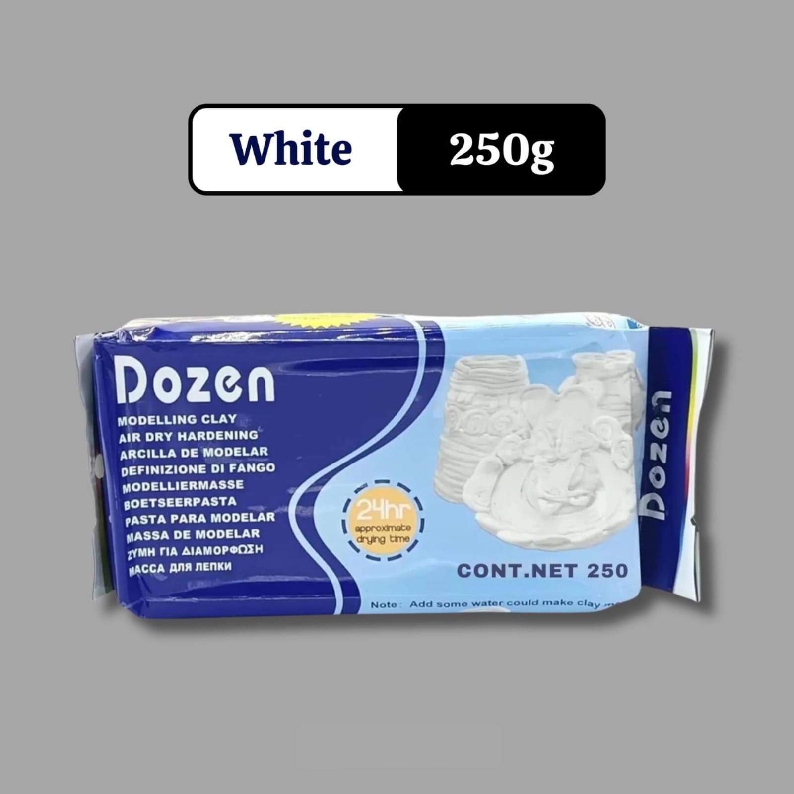 Dozen Air Hardening Modelling Clay 250g – White