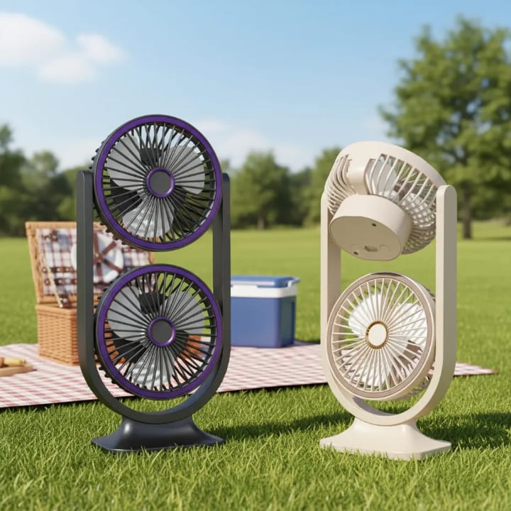 Double Head Portable Fan Fs-29 | Battery